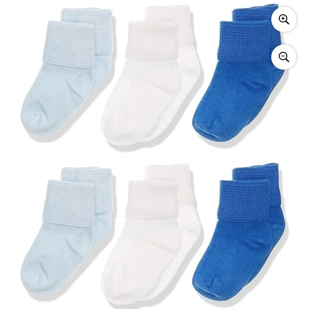 Jefferies Socks Classic Baby Bootie Turn Cuff Socks 6 Pair Pack Newborn